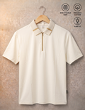 Men's Premium Contrast Knit Polo T-Shirt - Off White