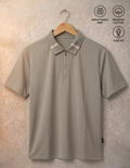 Men's Premium Contrast Knit Polo T-Shirt - Gray