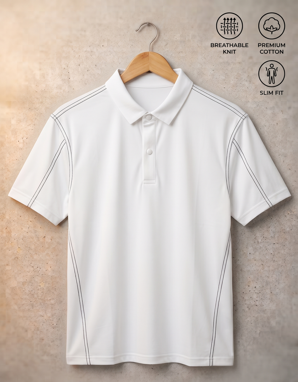 Men's Premium Contrast Polo Shirt- White